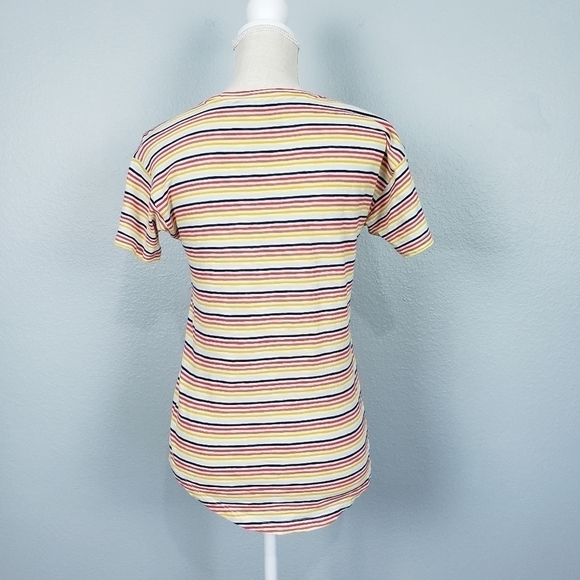 MADEWELL Women's  Whisper Cotton Crewneck Tee Rainbow Stripe Twee Sz XXS - Picture 5 of 7